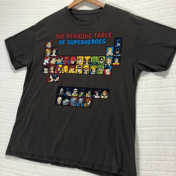 Periodic Table of‎ DC Comics Superheroes Tee T-Shirt Adult Men's L Size Large - Picture 1 of 8